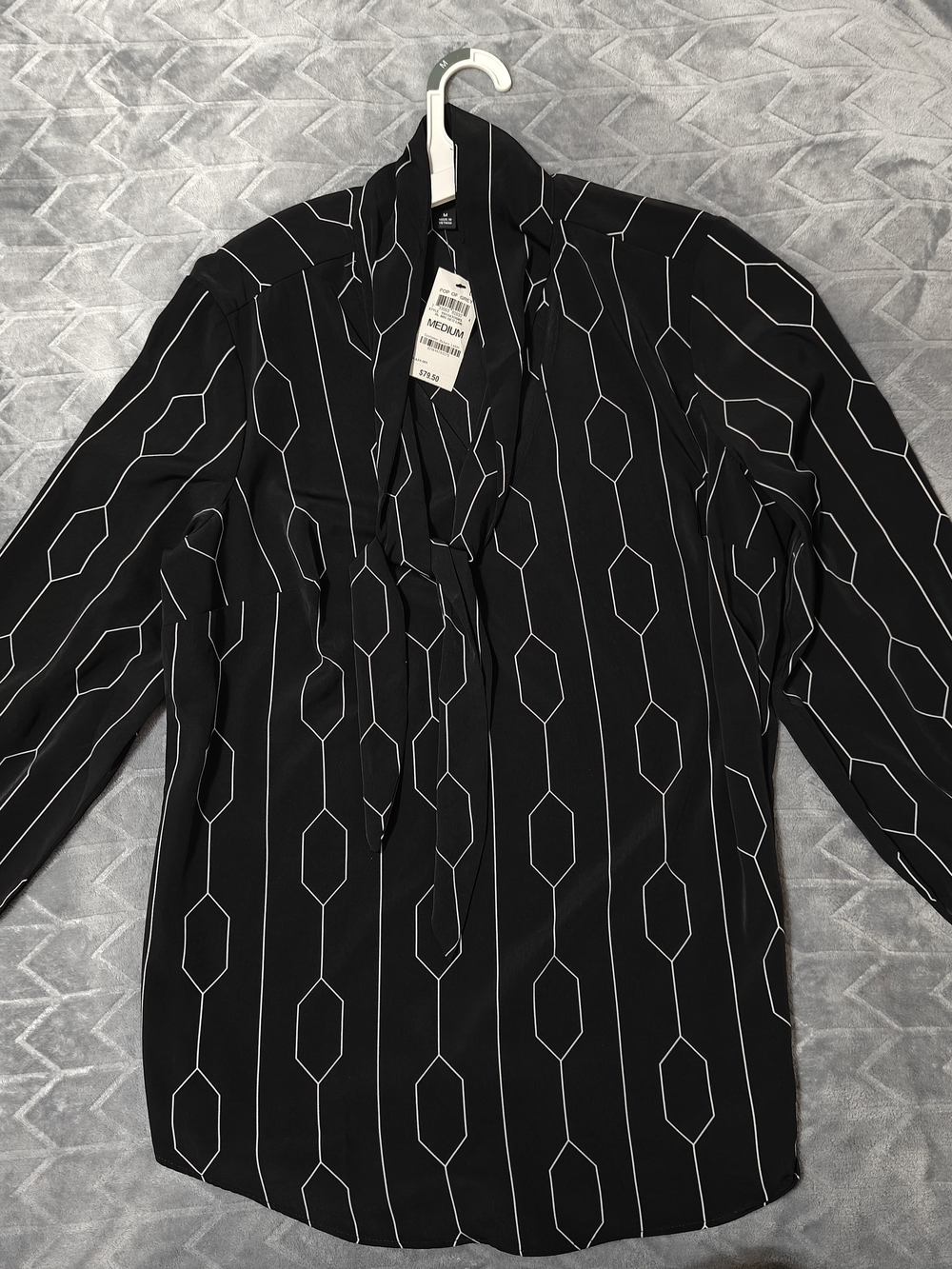 Alfani Black Dress Blouse Top Shirt - Medium